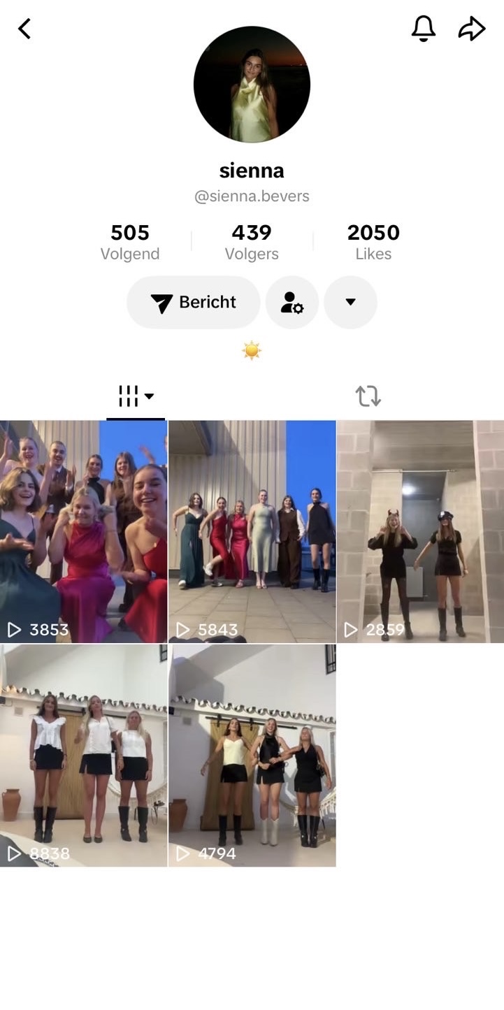 Mijn tiktok account